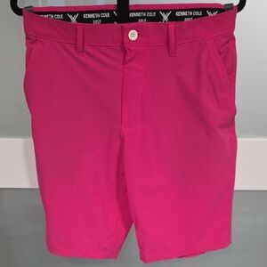 Kenneth Cole Men's Vibrant Pink Flat Front Shorts